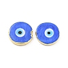 Rack Plating Handmade Evil Eye Lampwork Beads KK-F838-02E-G-1