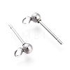 202 Stainless Steel Stud Earring Findings STAS-I324-01P-6mm-1