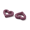 Heart Shape Polymer Clay Rhinestone Beads CLAY-NH0001-09B-10-4