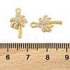 Brass Micro Pave Clear Cubic Zirconia Charms KK-P347-07G-3