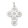Brass Pave Natural White Shell Pendants KK-S522-01D-P-1