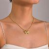 304 Stainless Steel Butterfly Wings Pendant Necklaces for Women PR3975-2-1