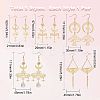 5 Pairs 5 Style Star & Moon Tarot Theme Alloy Dangle Earrings for Women EJEW-SC0001-32-2