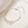 Shell Pearl & 925 Sterling Silver Beaded Bracelets for Women BJEW-G724-03P-3