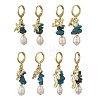 Ocean Brass Leverback Earrings EJEW-JE07463-3