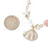 Summer Spray Paint & Electroplate Sea Shell Pendants Necklaces NJEW-JN05182-01-3