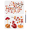 US 2Pcs 2 Styles Autumn PET Hollow Out Drawing Painting Stencils DIY-MA0001-03-1