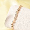 Brass Micro Pave Cubic Zirconia Chain Bracelets KK-R217-46G-3