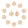 10Pcs Brass Micro Pave Clear Cubic Zirconia Pendants ZIRC-FH0001-39-1