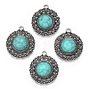 Synthetic Turquoise Pendants PALLOY-TAC0044-58AS-1