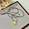 Alloy Teardrop Pendant Adjustable Black Waxed Cord Necklaces WGBB1F9-01-1