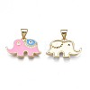 Brass Micro Pave Clear Cubic Zirconia Pendants ZIRC-N039-207D-2
