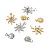 8Pcs 4 Style Brass Micro Pave Clear Cubic Zirconia Pendants FIND-TA0001-74-10