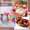 50Pcs Spray Painted Wood European Beads WOOD-PA0001-82-5