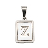 304 Stainless Steel Pave Natural White Shell Pendants STAS-S130-03P-Z-1