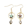 Natural Paua Shell & Stainless Steel Dangle Earrings for Women EJEW-JE07076-01-3