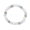 Round Natural Mixed Gemstone Beaded Stretch Bracelets for Womenm Men BJEW-JB11555-2