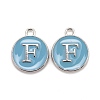 Platinum Plated Alloy Enamel Charms ENAM-S118-04F-P-1