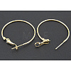 Golden Brass Hoop Earrings X-EC108-3NFG-1