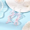Dyed Natural Malaysia Jade Jellyfish Dangle Earrings for Women EJEW-JE07484-3