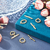 4Sets 4 Styles Brass Micro Pave Clear Cubic Zirconia Toggle Clasps KK-TA0008-81-6