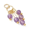 Natural Mixed Gemstome Faceted Round Beads Tassle Charms PALLOY-JF05107-4