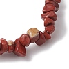 Natural Red Jasper Chip Beads Stretch Bracelets for Women BJEW-JB10688-03-4