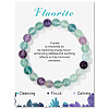 Natural Fluorite Beaded Stretch Bracelets PW-WG7FE75-21-1