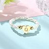 Natural Freshwater Pearl & 304 Stainless Steel Bead Finger Rings RJEW-FS00001-17-4