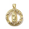 Brass Micro Pave Cubic Zirconia Pendants KK-C090-35G-08-1