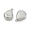 304 Stainless Steel Crystal Rhinestone Teardrop Charms STAS-L022-354P-2