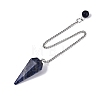Natural Sodalite Dowsing Pendulum Pendants AJEW-N005-01F-1