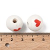 Valentine's Day Spray Painted & Printed Wood European Beads WOOD-L023-03I-3