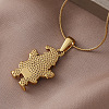 304 Stainless Steel Enamel Red Christmas Santa Claus Pendant Necklace for Women ZM1589-3