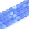 Frosted Transparent Glass Beads Strands GLAA-T032-T6mm-MBB04-1
