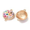 Printed Alloy Enamel Connector Charms AL-CBA2638-01A-2