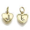 Brass Micro Pave Clear Cubic Zirconia Charms KK-N227-34J-NF-1