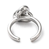 Rack Plating Brass Knot Open Cuff Rings for Women RJEW-Q777-06P-3