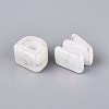 UV Plating Opaque Rainbow Iridescent Acrylic Beads OACR-P010-23B-3