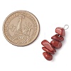 Gradient Color Natural Rhodonite & Natural Red Jasper & Natural Strawberry Quartz Chip Beaded Pendants PALLOY-JF02791-06-2