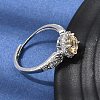 Brass Micro Pave Cubic Zirconia Finger Rings CU-CBA260E-08P-2