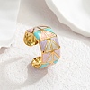 304 Stainless Steel Enamel Wide Cuff Open Rings for Women SA-K003-03A-G-1
