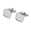 Sqaure 304 Stainless Steel Cufflink Settings SA-CBAC007-01P-1