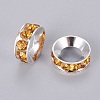 Brass Rhinestone Spacer Beads X-RB-A020-12mm-17S-2