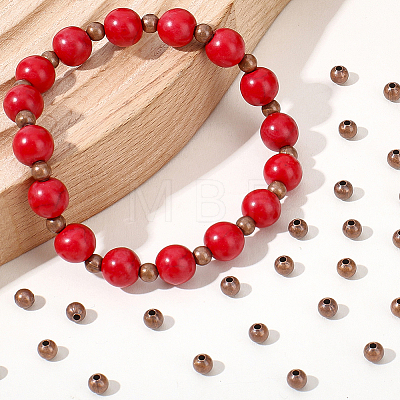 600Pcs Brass Smooth Round Beads KK-PA0001-17-1
