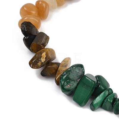 Chakra Natural Mixed Gemstone Chips Stretch Bracelets for Women BJEW-JB11633-01-1