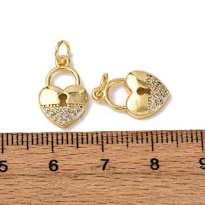 Brass Micro Pave Clear Cubic Zirconia Pendants KK-A270-03A-G-1