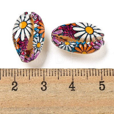 Printed Natural Shell Beads BSHE-G037-01H-1