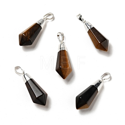 Natural Mixed Stone Pointed Pendants G-P474-02S-1