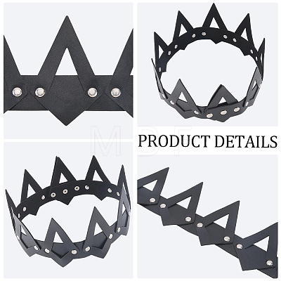 PU Imitation Leather Crown Headbands AJEW-WH20019-119-1